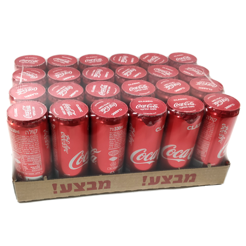 ארגז פחיות קולה 330 מ"ל 24 יח' - ייבוא מקביל - יישלח רק כתוספת למשלוח אלכוהול!!! תמונת המוצר הראשית