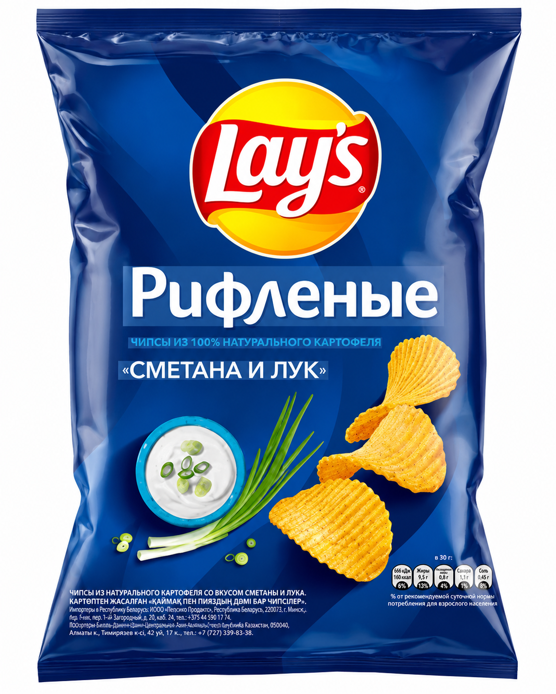 LAYS צ'יפס בטעם שמנת חמוצה ובצל 140 גרם תמונת המוצר הראשית