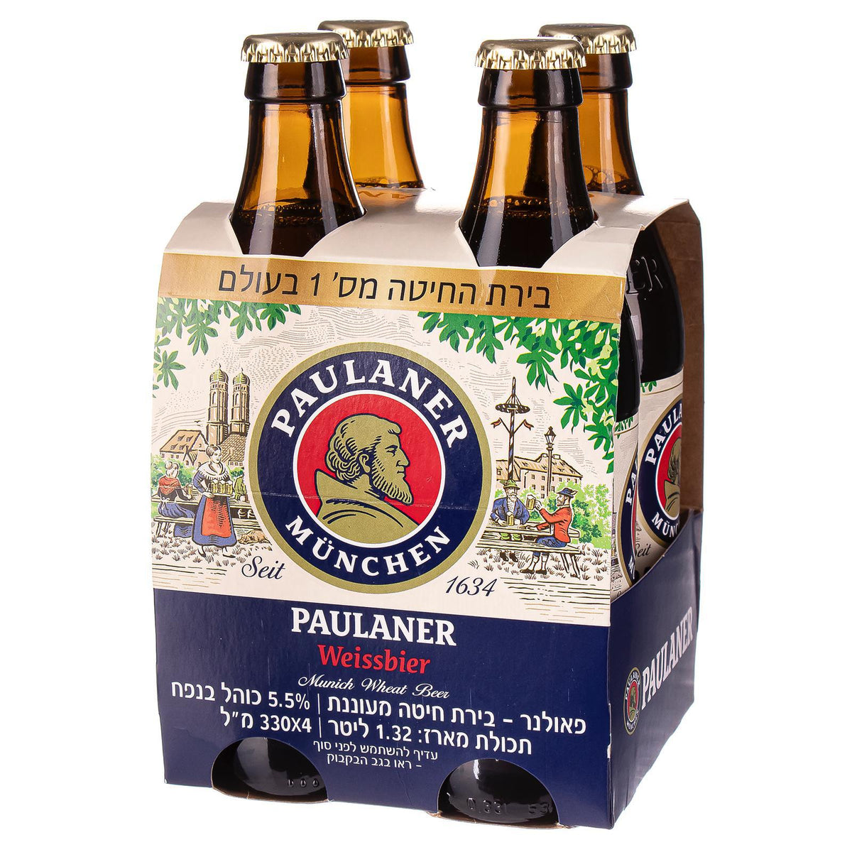 רביעיית בירה פאולנר 330 מ"ל