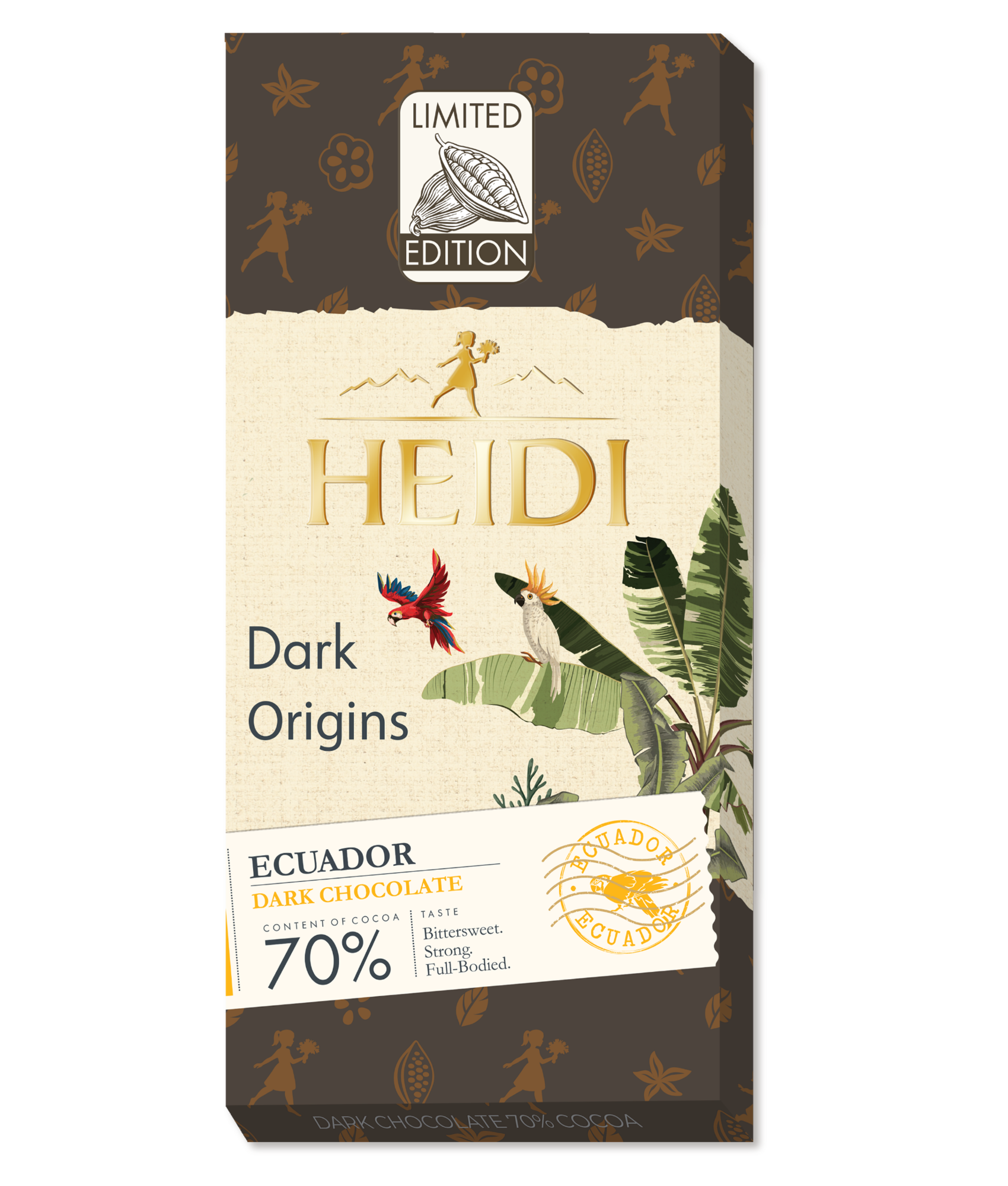 טבלת שוקולד היידי מריר 70% 50 גרם כשל"פ