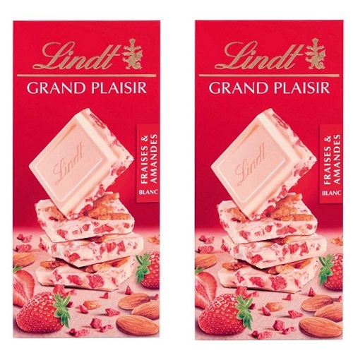 שוקולד לינדט שקדים ותות 150 גר' 2 יח'