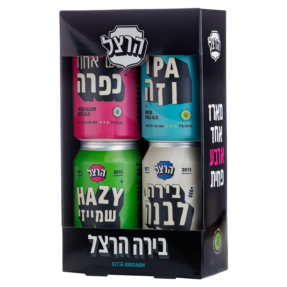 מארז בירה הרצל 4 פחיות