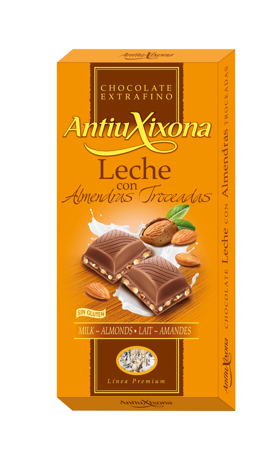 Antiuxixona שוקולד חלב עם שקדים 100 גרם