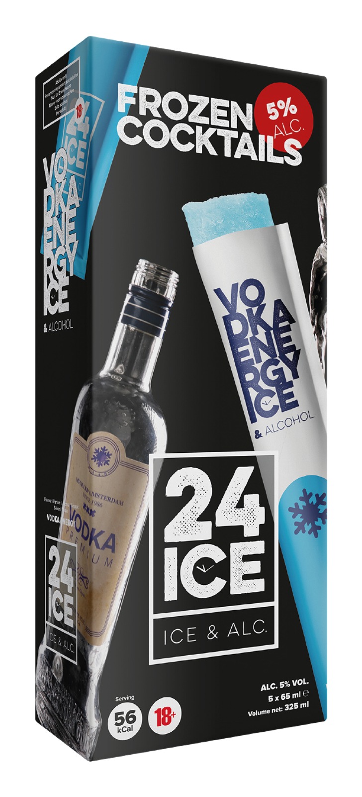 שלוק קוקטייל להקפאה בטעם וודקה אנרג'י 65 מ"ל 5 יח'  