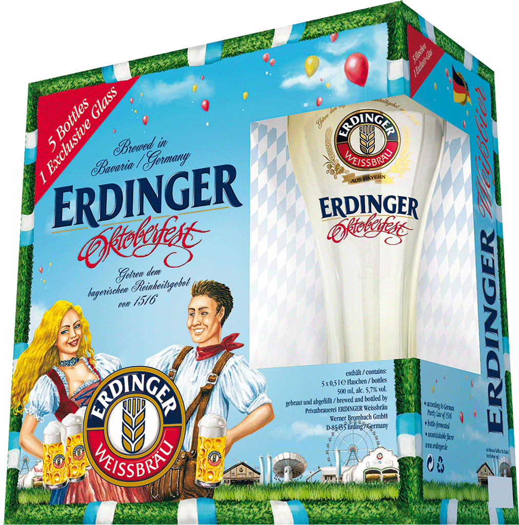 מארז ארדינגר אוקטוברפסט 5 בקבוקים וכוס מתנה 