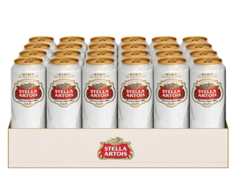 מגש בירה סטלה פחיות 500 מ"ל 24 יח' 