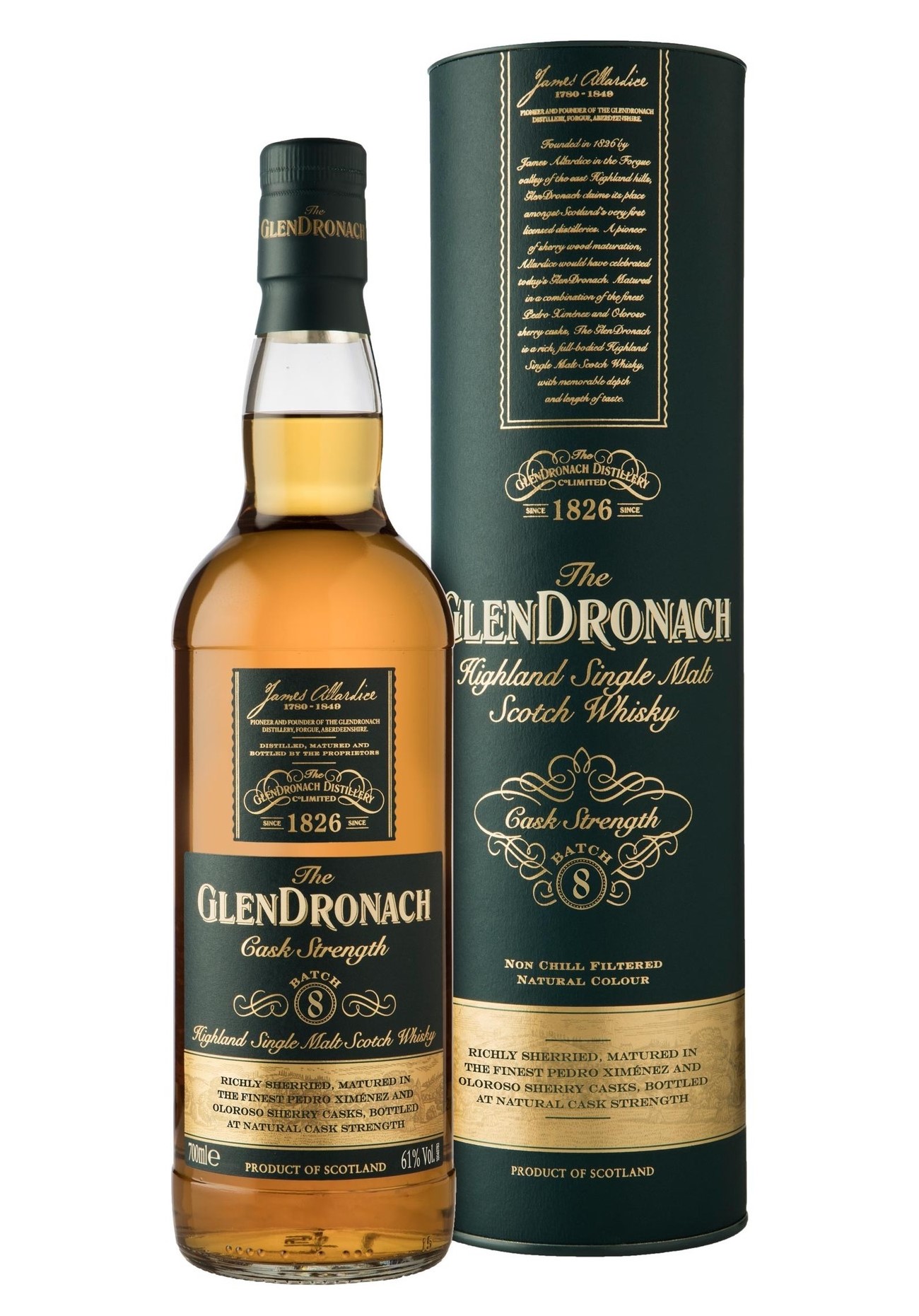 וויסקי גלנדרונאך חוזק חבית באץ' 8 700 מ''ל