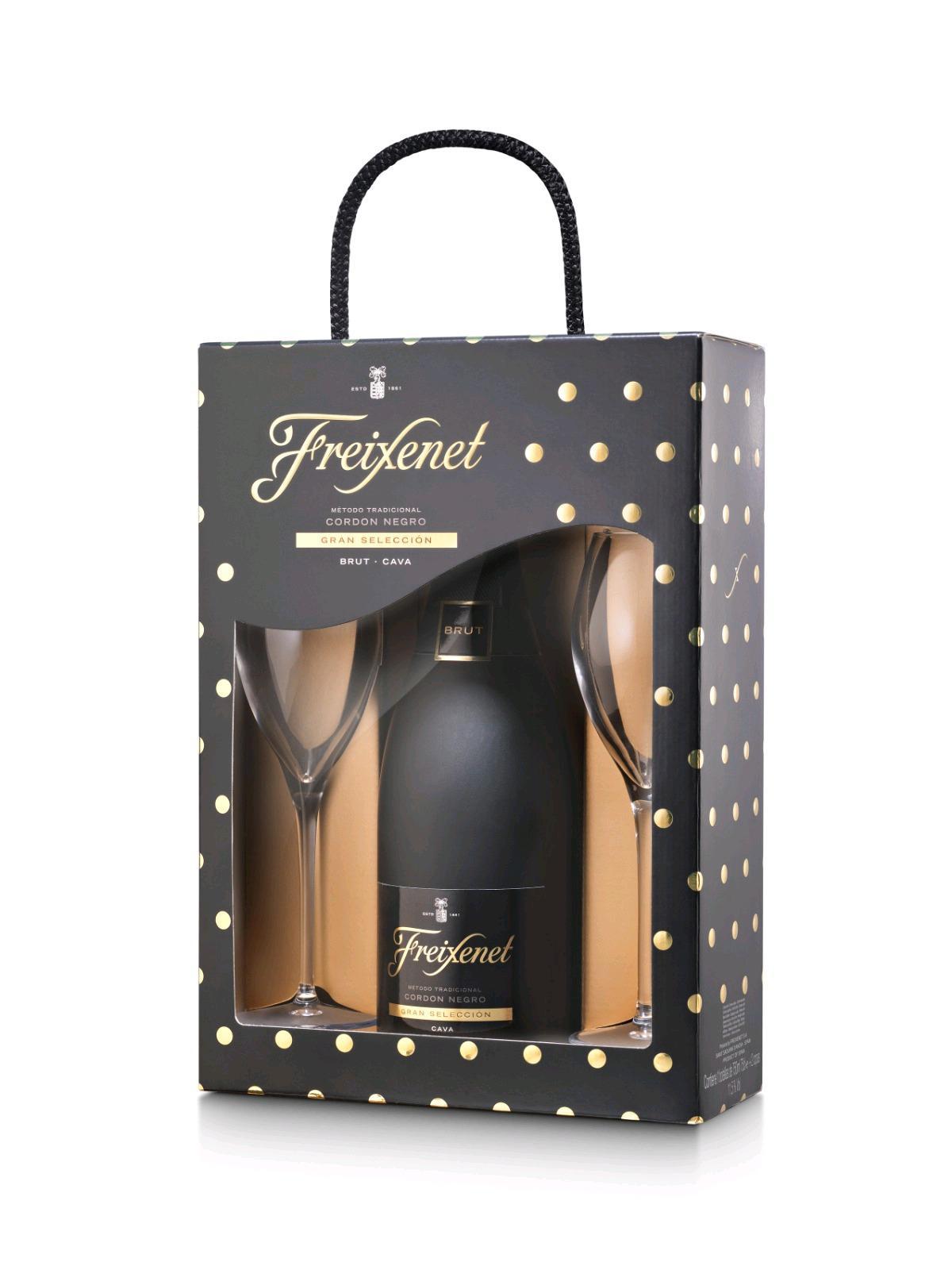 מארז קאווה פרקשנט + זוג כוסות שמפניה