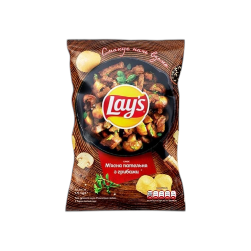 חטיף צ'יפס Lay's בטעם בשר ופטריות 