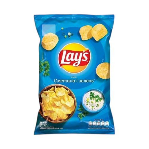 חטיף צ'יפס Lay's בטעם שמנת חמוצה עם עירית