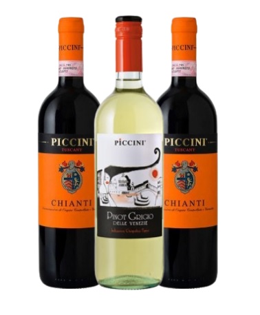 פיצ'יני קיאנטי כתום / פיצ'יני פינו גריג'ו דלה וונציה 750 מ"ל 3 יח' 