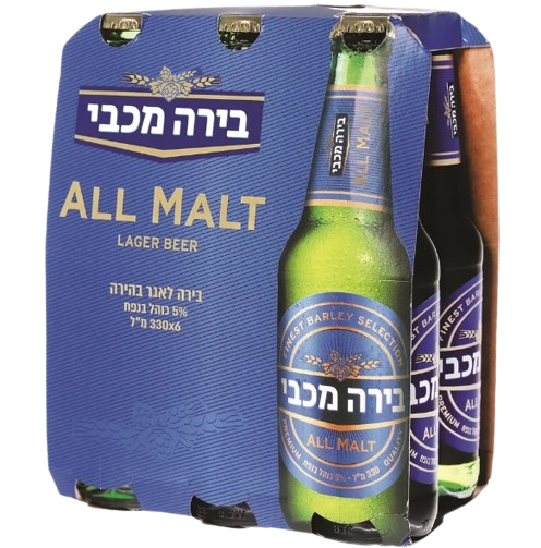 2 שישייות בירה מכבי 330 מ"ל