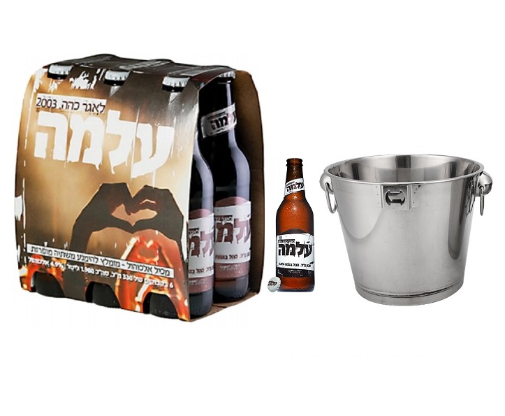 בירה עלמה שישייה + שמפניירה עם פותחן 