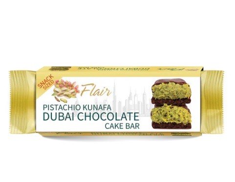 חטיף עוגה עם פיסטוק וכנאפה בסגנון שוקולד דובאי 28 גרם כשר