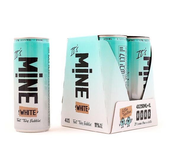 רביעיית פחיות יין MINE לבן 250 מ''ל כשר