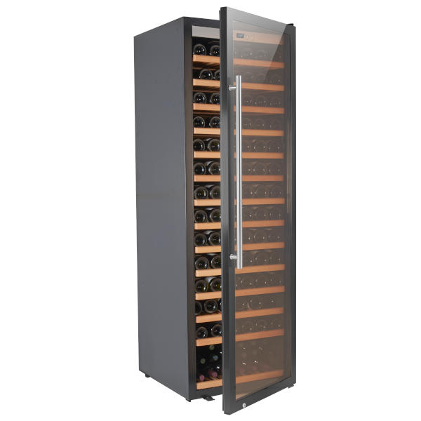 מקרר יין מתקדם מדפי עץ נשלפים עד 161 בקבוקים VINOPO
