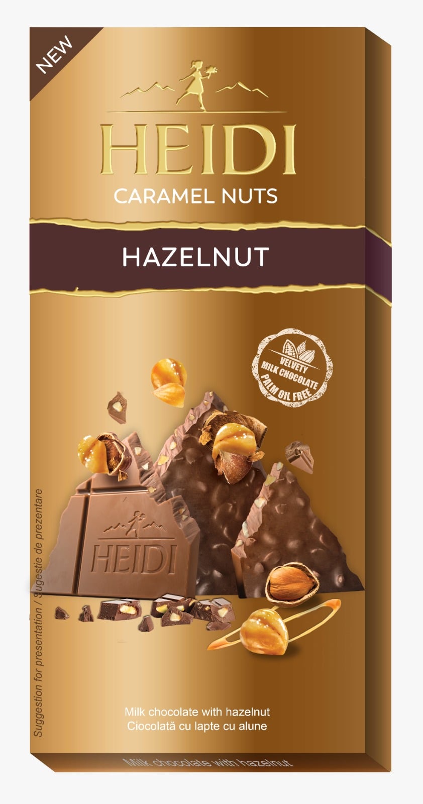 טבלת היידי חלב עם אגוזי לוז מקורמלים 80 גרם כשל"פ