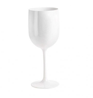כוס יין פלסטיק לבן
